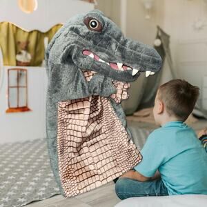 Folkmanis Crocodile Hand Puppet 14" Realistic Alligator Rubber Teeth Folktails